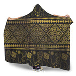 Ethnic Thai Elephant Pattern Print Hooded Blanket