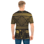 Ethnic Thai Elephant Pattern Print Men's T-Shirt