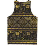 Ethnic Thai Elephant Pattern Print Men's Tank Top