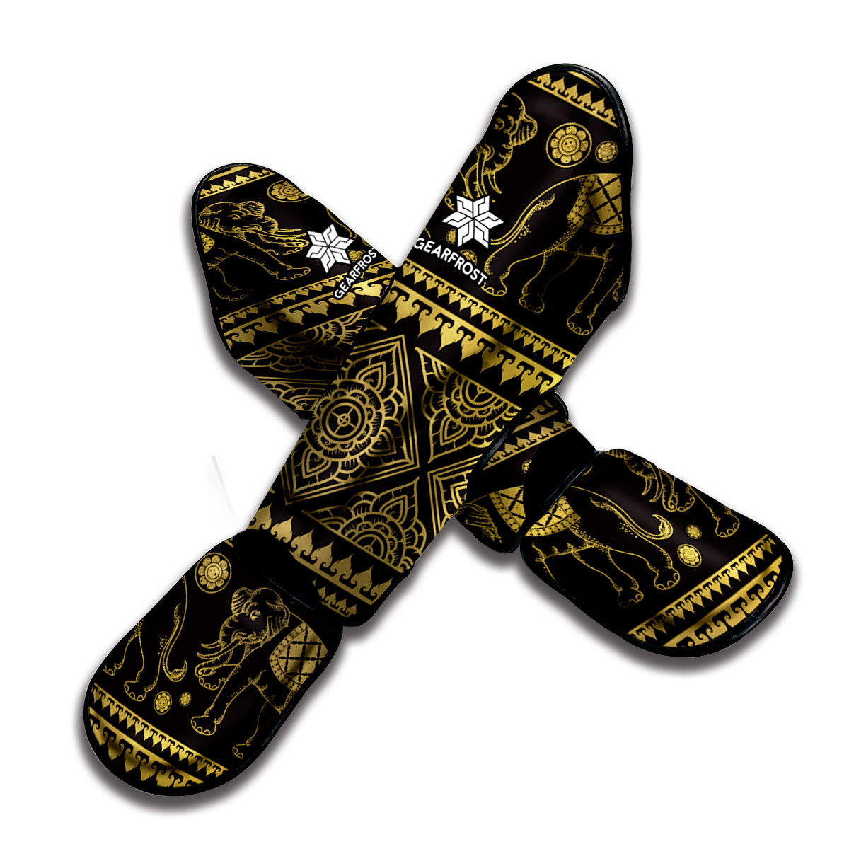 Ethnic Thai Elephant Pattern Print Muay Thai Shin Guard