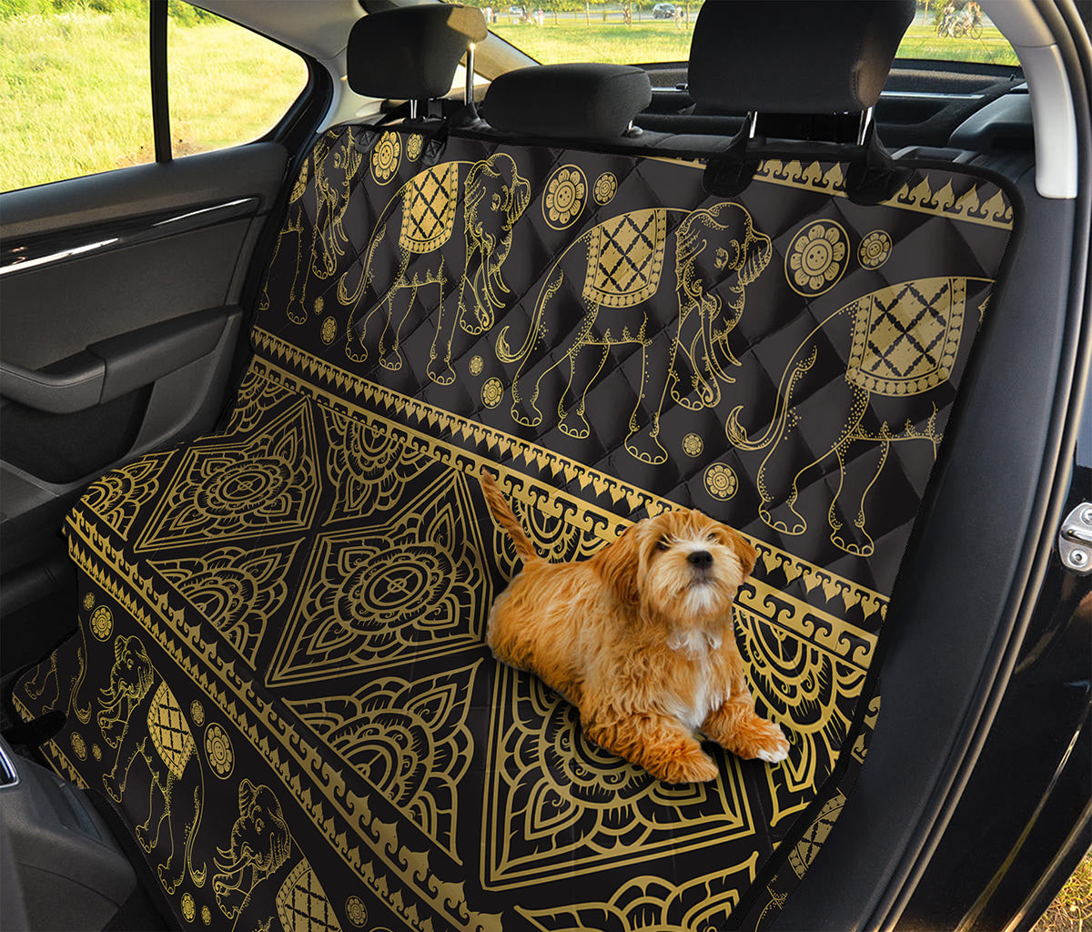 Ethnic Thai Elephant Pattern Print Pet Car Back Seat Cover