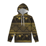 Ethnic Thai Elephant Pattern Print Pullover Hoodie