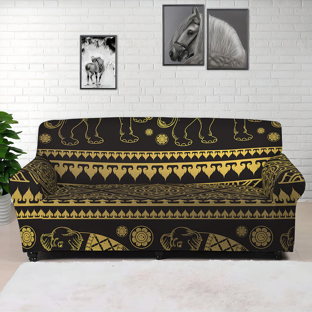 Ethnic Thai Elephant Pattern Print Sofa Cover