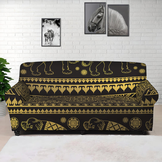 Ethnic Thai Elephant Pattern Print Sofa Cover