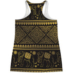 Ethnic Thai Elephant Pattern Print Women's Racerback Tank Top