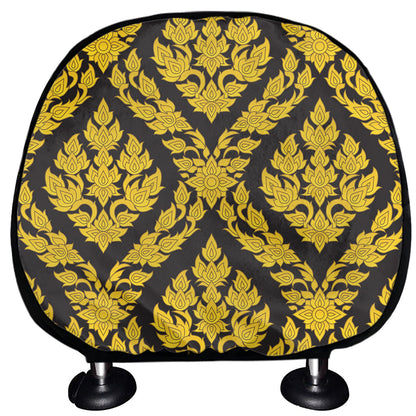 Ethnic Thai Pattern Print Car Headrest Covers