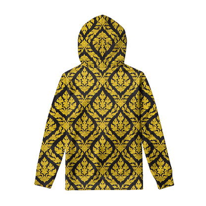 Ethnic Thai Pattern Print Pullover Hoodie