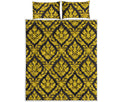 Ethnic Thai Pattern Print Quilt Bed Set