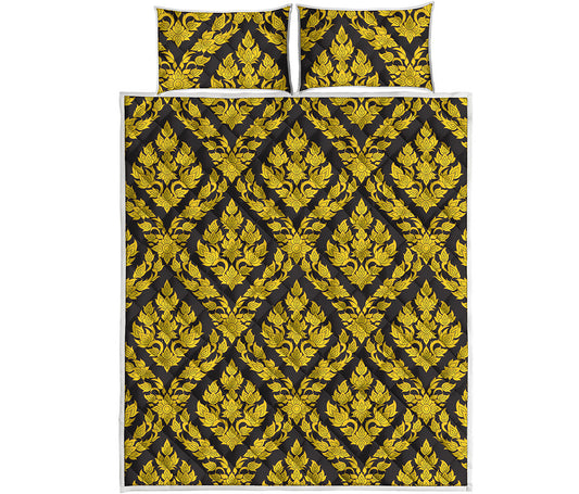Ethnic Thai Pattern Print Quilt Bed Set