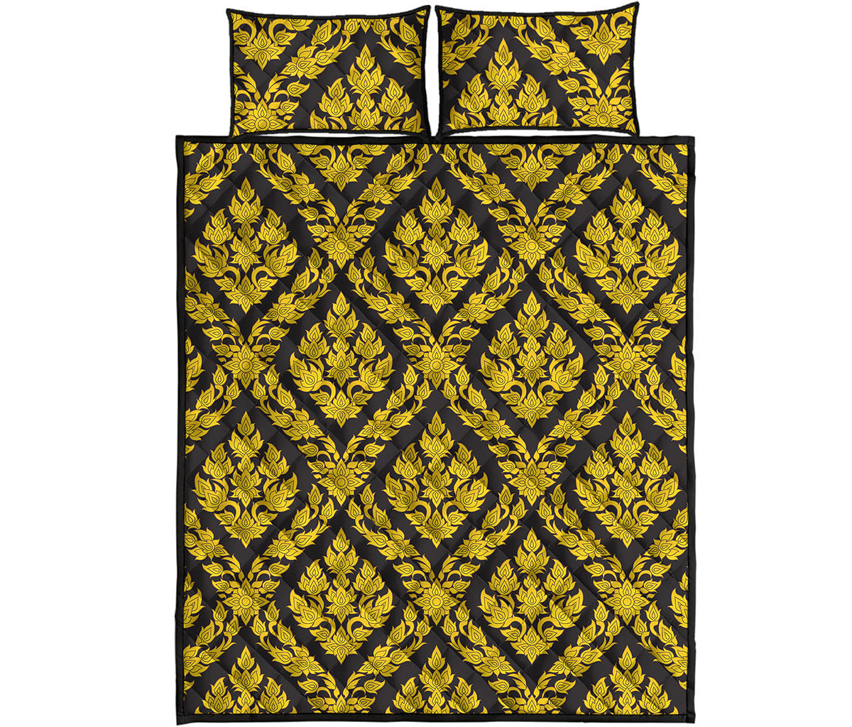 Ethnic Thai Pattern Print Quilt Bed Set