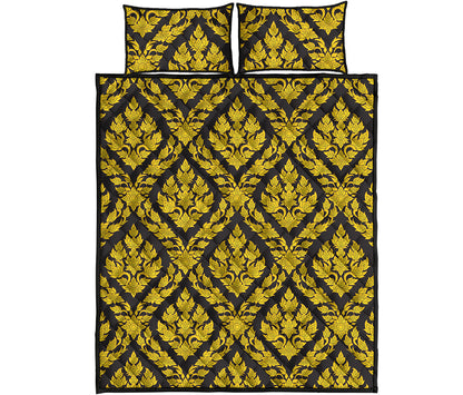 Ethnic Thai Pattern Print Quilt Bed Set