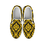 Ethnic Thai Pattern Print White Slip On Shoes
