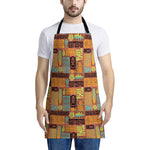 Ethnic Tiki Pattern Print Apron