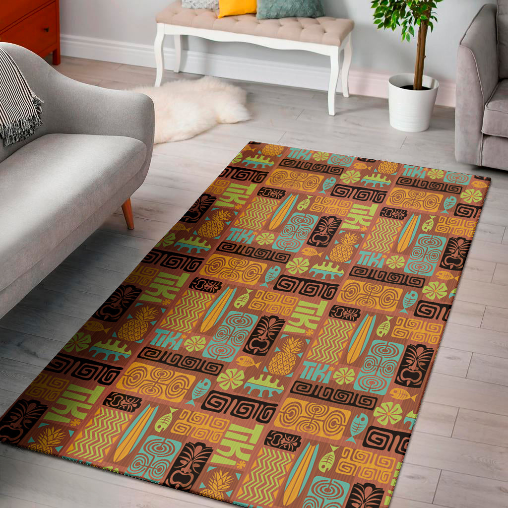 Ethnic Tiki Pattern Print Area Rug