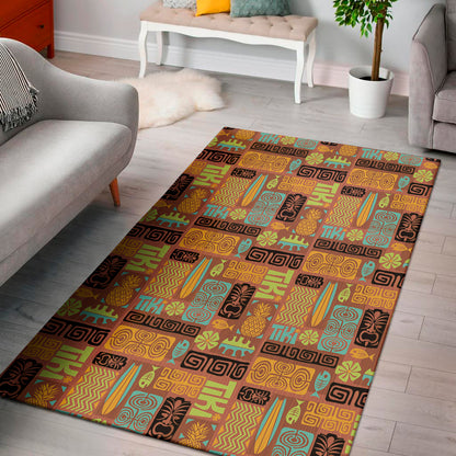 Ethnic Tiki Pattern Print Area Rug