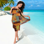 Ethnic Tiki Pattern Print Beach Sarong Wrap