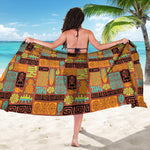 Ethnic Tiki Pattern Print Beach Sarong Wrap