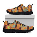 Ethnic Tiki Pattern Print Black Running Shoes