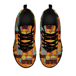 Ethnic Tiki Pattern Print Black Sneakers