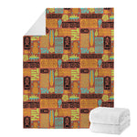 Ethnic Tiki Pattern Print Blanket