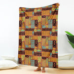 Ethnic Tiki Pattern Print Blanket