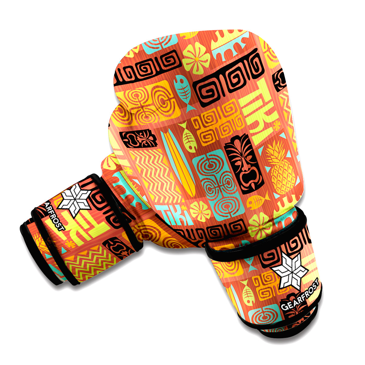 Ethnic Tiki Pattern Print Boxing Gloves