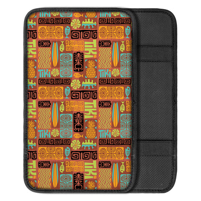 Ethnic Tiki Pattern Print Car Center Console Cover