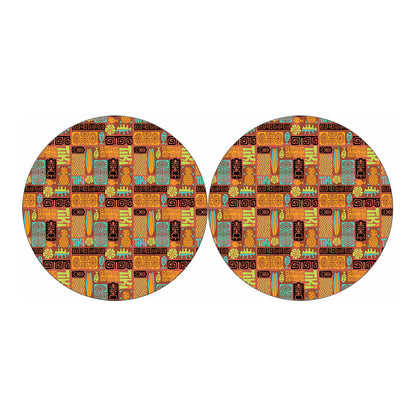 Ethnic Tiki Pattern Print Car Coasters