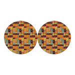Ethnic Tiki Pattern Print Car Coasters