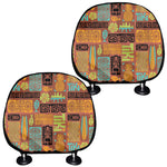 Ethnic Tiki Pattern Print Car Headrest Covers