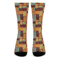 Ethnic Tiki Pattern Print Crew Socks