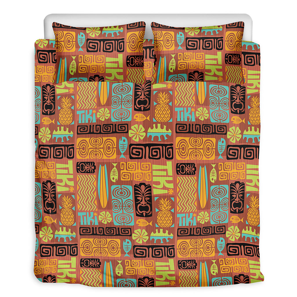 Ethnic Tiki Pattern Print Duvet Cover Bedding Set