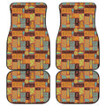 Ethnic Tiki Pattern Print Front and Back Car Floor Mats