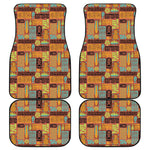 Ethnic Tiki Pattern Print Front and Back Car Floor Mats