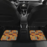 Ethnic Tiki Pattern Print Front and Back Car Floor Mats