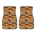 Ethnic Tiki Pattern Print Front Car Floor Mats