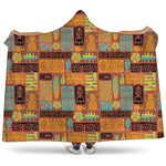 Ethnic Tiki Pattern Print Hooded Blanket