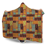 Ethnic Tiki Pattern Print Hooded Blanket