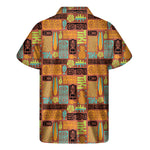 Ethnic Tiki Pattern Print Men's Short Sleeve Shirt