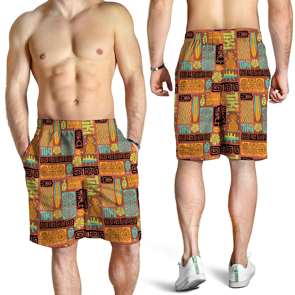Ethnic Tiki Pattern Print Men's Shorts