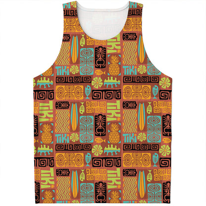 Ethnic Tiki Pattern Print Men's Tank Top