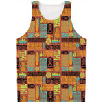 Ethnic Tiki Pattern Print Men's Tank Top