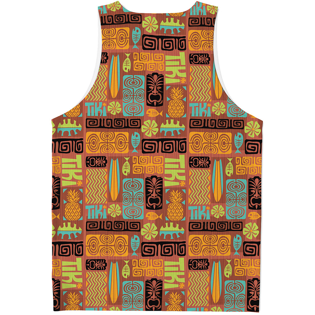 Ethnic Tiki Pattern Print Men's Tank Top