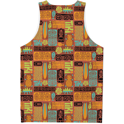 Ethnic Tiki Pattern Print Men's Tank Top