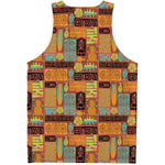 Ethnic Tiki Pattern Print Men's Tank Top