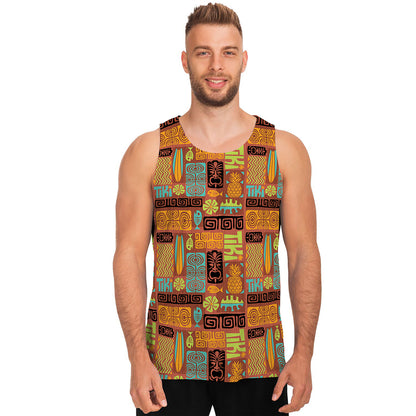 Ethnic Tiki Pattern Print Men's Tank Top