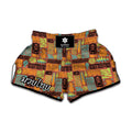 Ethnic Tiki Pattern Print Muay Thai Boxing Shorts