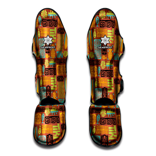 Ethnic Tiki Pattern Print Muay Thai Shin Guard