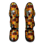 Ethnic Tiki Pattern Print Muay Thai Shin Guard