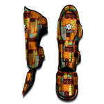 Ethnic Tiki Pattern Print Muay Thai Shin Guard